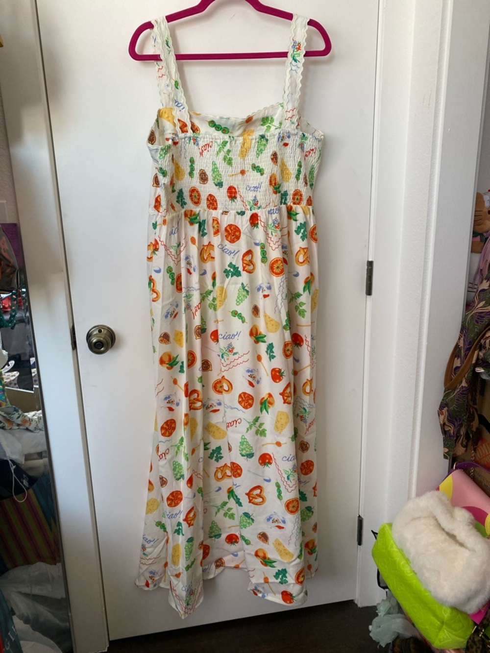 Ciao! HARLOW & ROSE Colorful Colorful Veggie Print Maxi Dress NWT ❤️🍇 - Picture 9 of 10